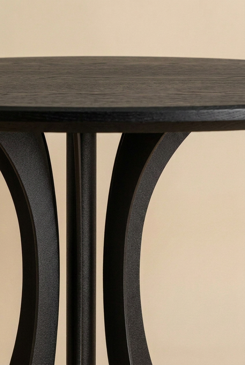 Table Fibonacci - Acier noir et bois massif