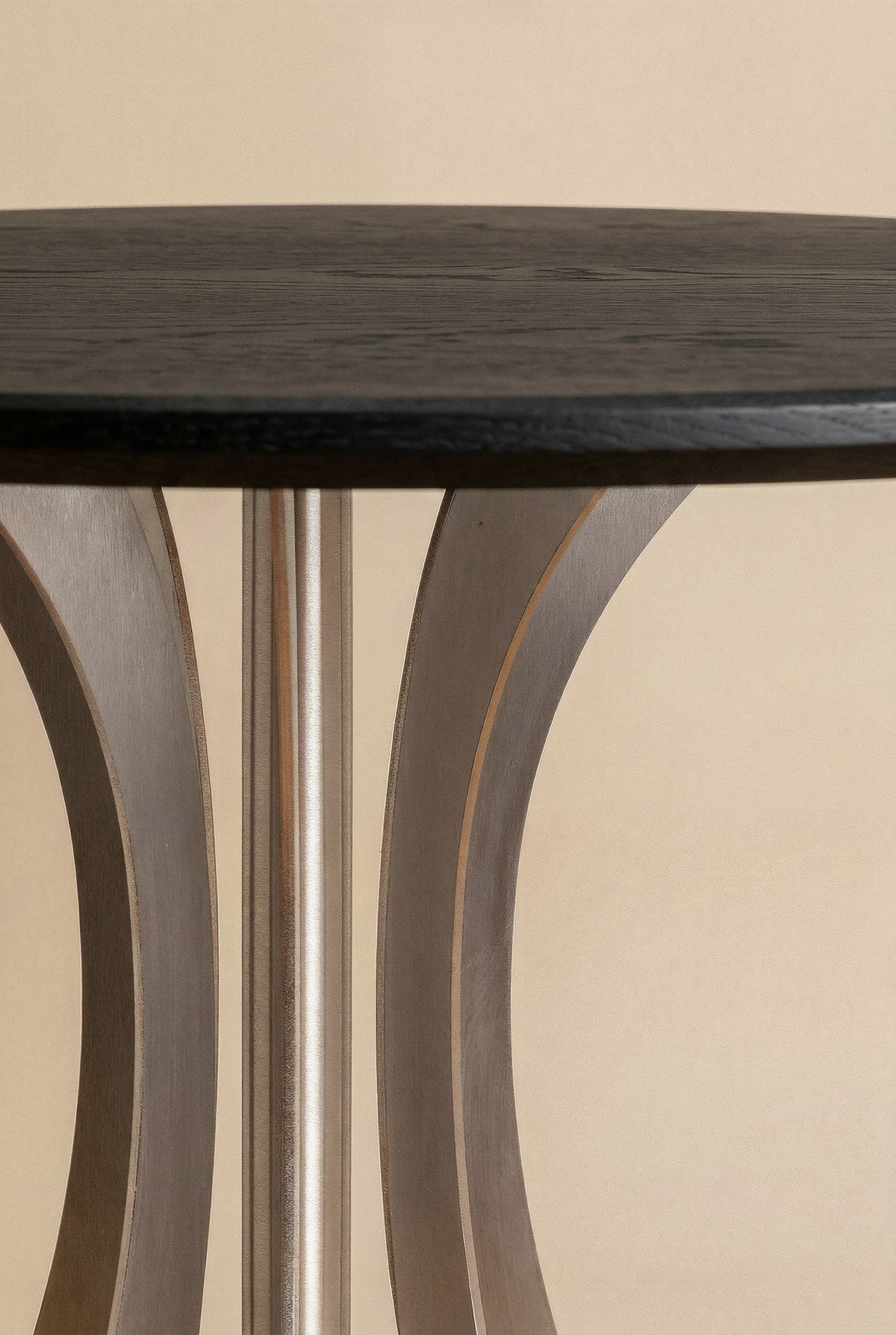 Table Fibonacci - Acier inoxydable et bois massif