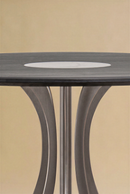 Table Fibonacci - Acier inoxydable et bois massif insert marbre