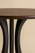 Table Fibonacci - Acier noir et bois massif