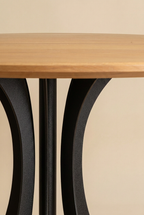 Table Fibonacci - Acier noir et bois massif