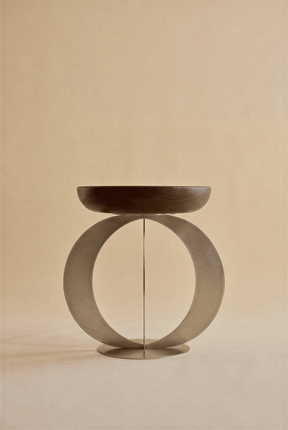 Table d'appoint Minor - Acier inoxydable ‚Äî Hêtre chocolat