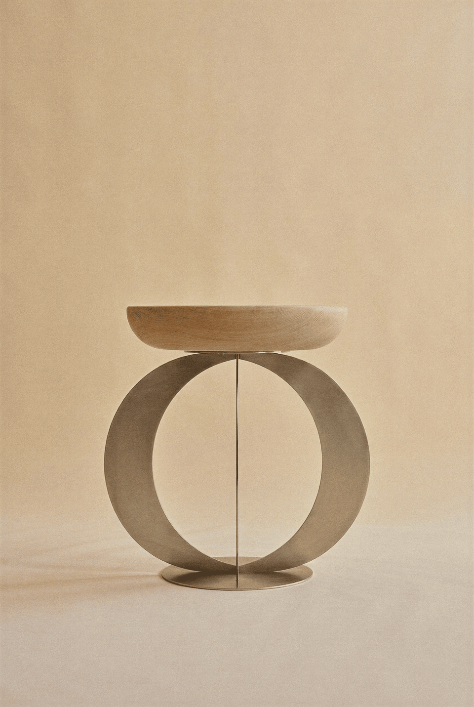 Table d'appoint Minor - Acier inoxydable ‚Äî Hêtre naturel